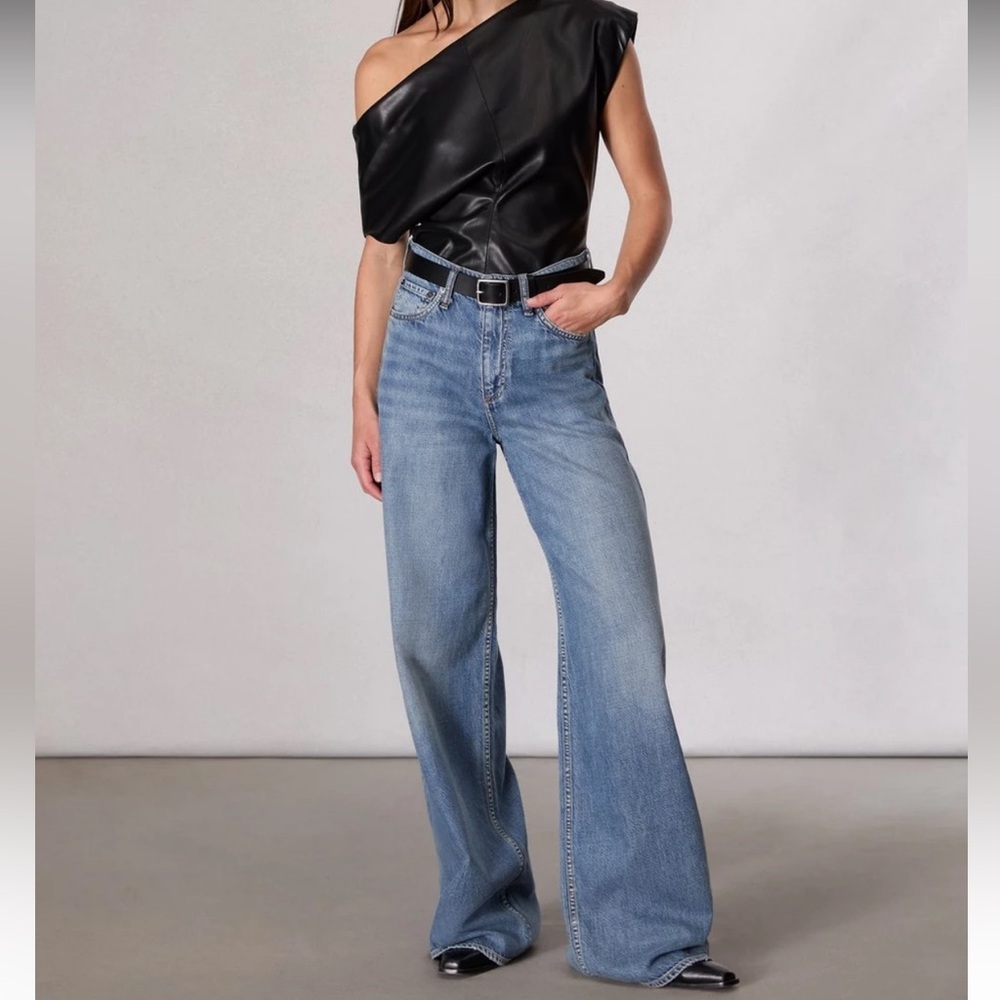 Rag & Bone - Featherweight Sophie High-Rise Full Length Ultra Wide Jeans - Picture 11 of 14